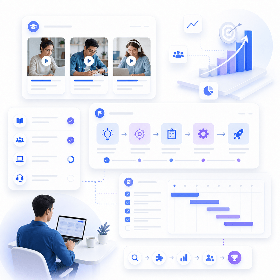 Business education platform visual representing ProfitMBA.